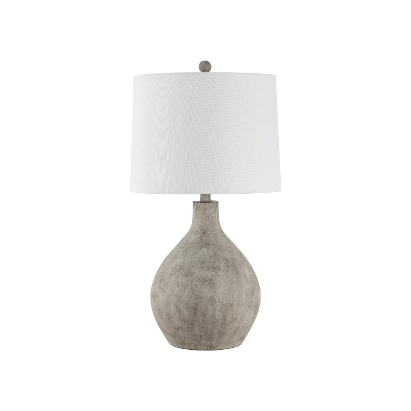 Modern Resin Table Lamp Lighting Fixture for Living Room, 26-Inch, Grey