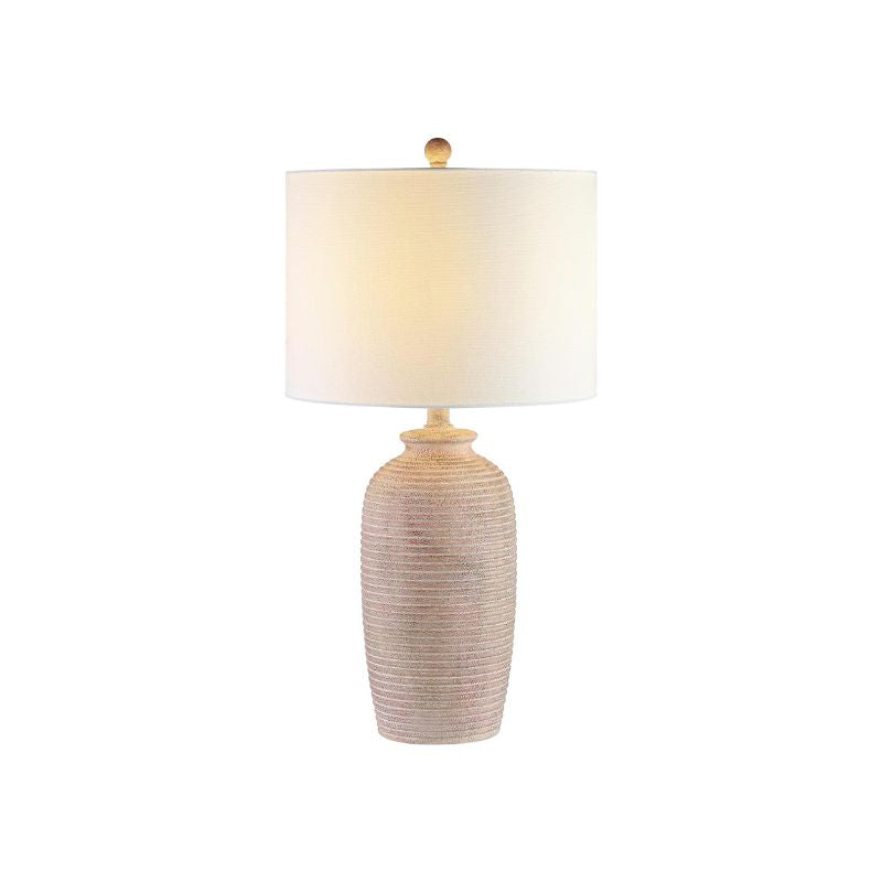 Modern Polyresin Table Lamp for Living Room, 27-Inch, Sandy Pearl Finish