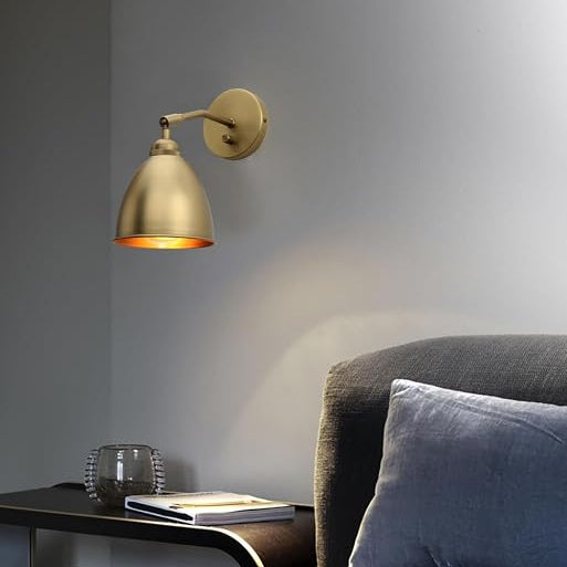 Modern Metal Wall Sconce Lighting Fixture, 6-Inch, Gold Brass Finish