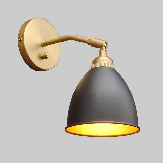 Antique Brass Wall Sconce Lighting Fixture for Home, 8-Inch, Matte Black
