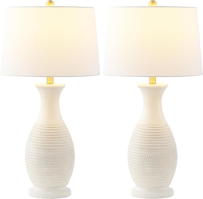 Modern Bone Resin Table Lamp Set for Living Room, 30-Inch, Set of 2